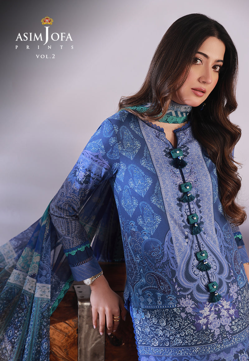 AJBP-49 PRINTED LAWN 2 PCS