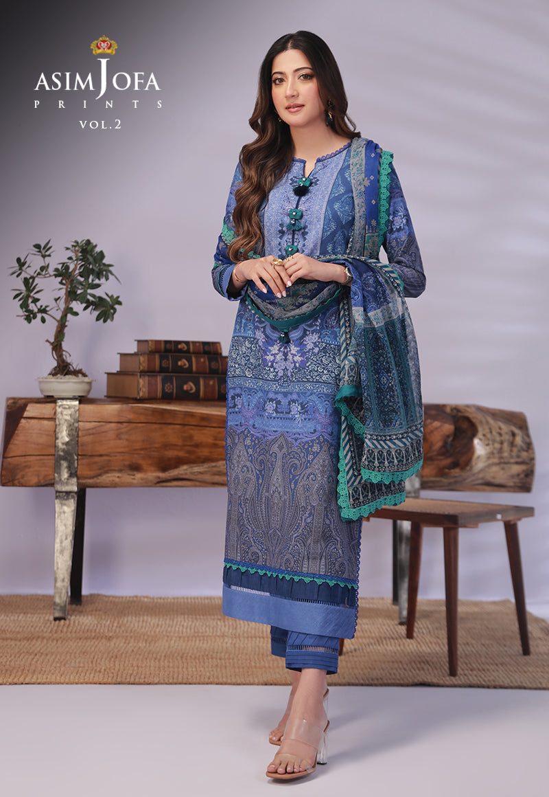 AJBP-49 PRINTED LAWN 2 PCS