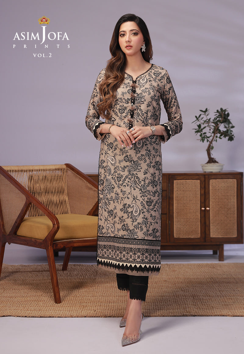 Ajbpd-59 Designers Stitched Printed Lawn 1 Pc