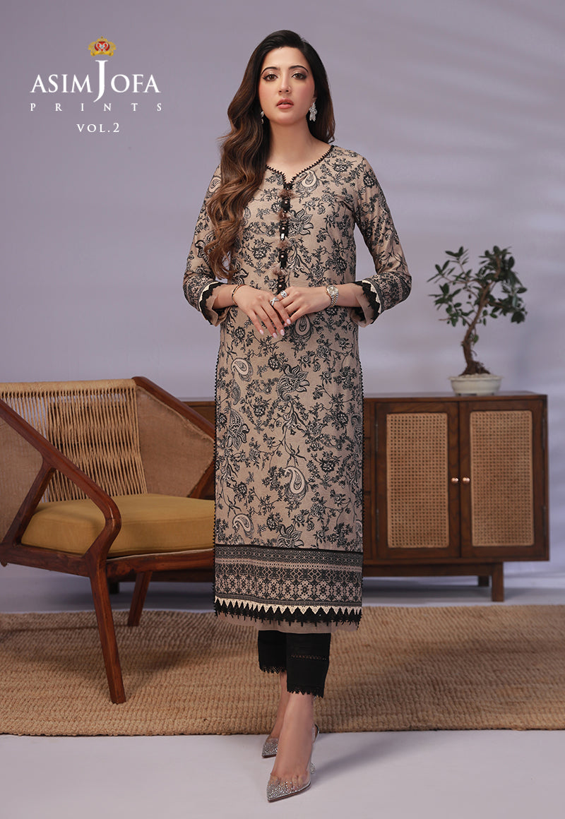 AJBPD-59 DESIGNERS STITCHED PRINTED LAWN 1 PC
