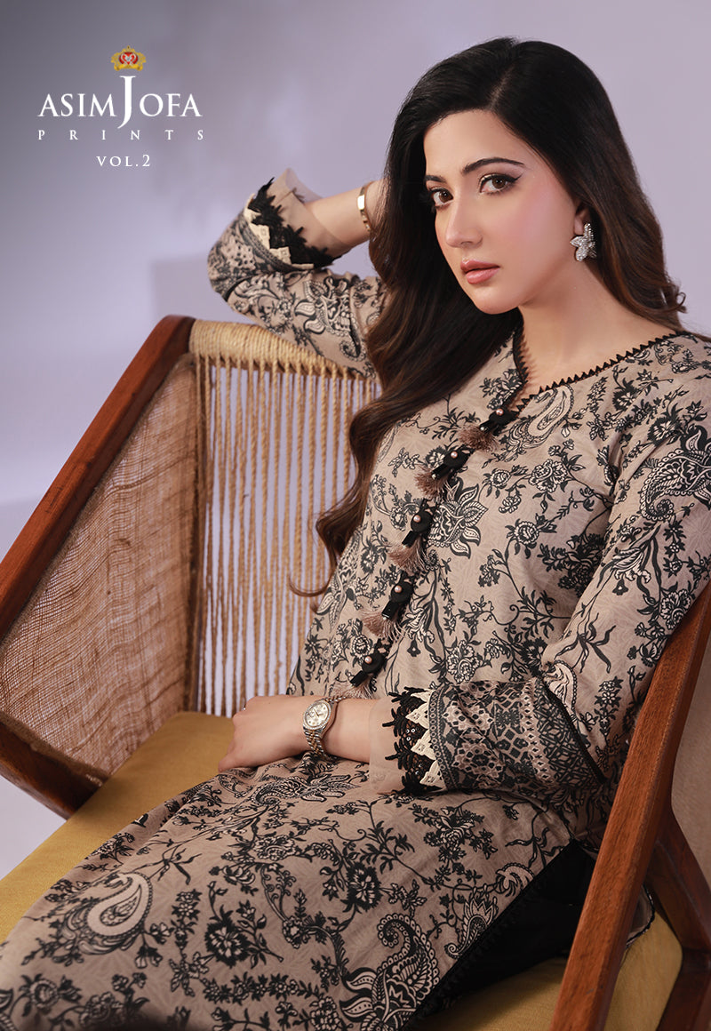 AJBPD-59 DESIGNERS STITCHED PRINTED LAWN 1 PC