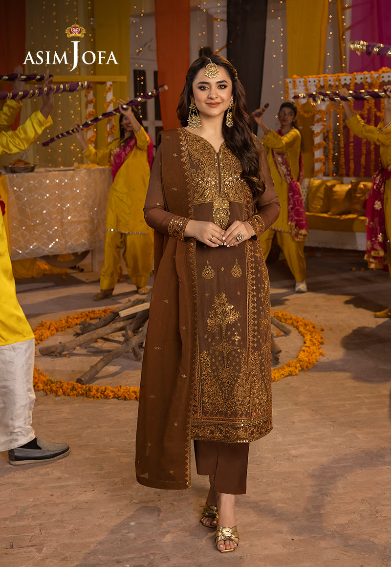 Ajdab-11 Embroidered Paper Cotton Stitched 3 Pcs