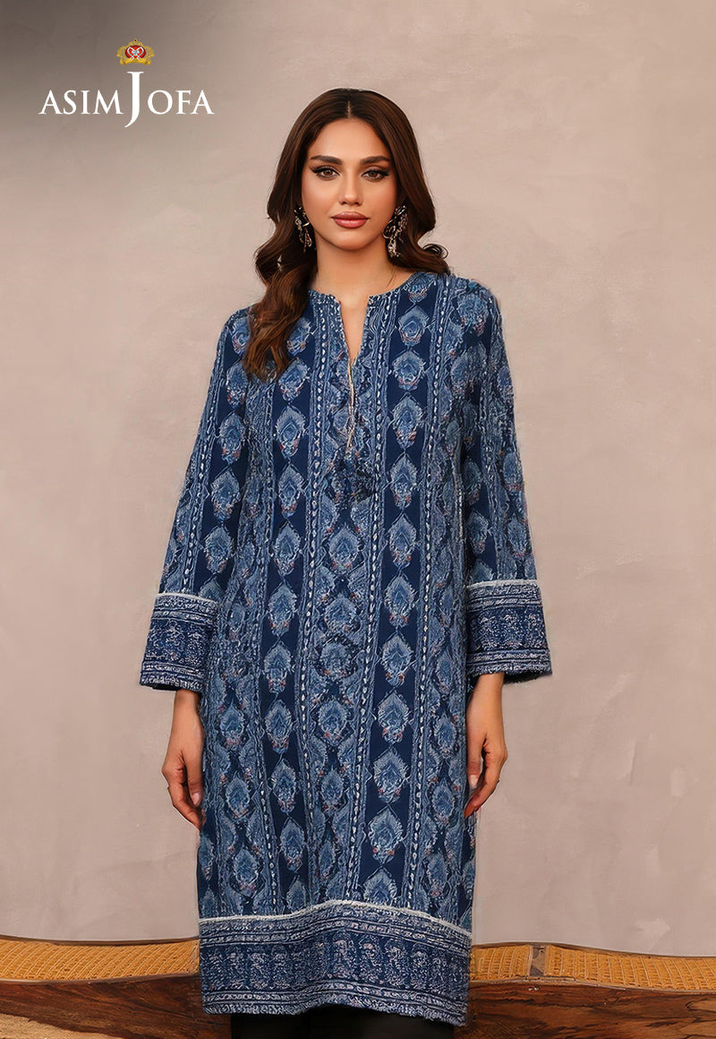 AJULFID-01 Embroidered Net Stitched 3 Pcs