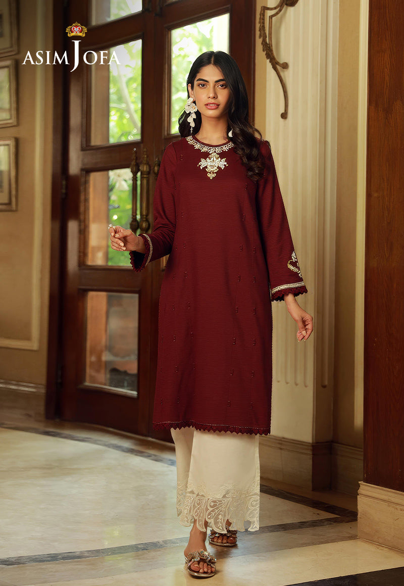 AJDSAI-150 EMBROIDERED RAW SILK STITCHED 1 PC