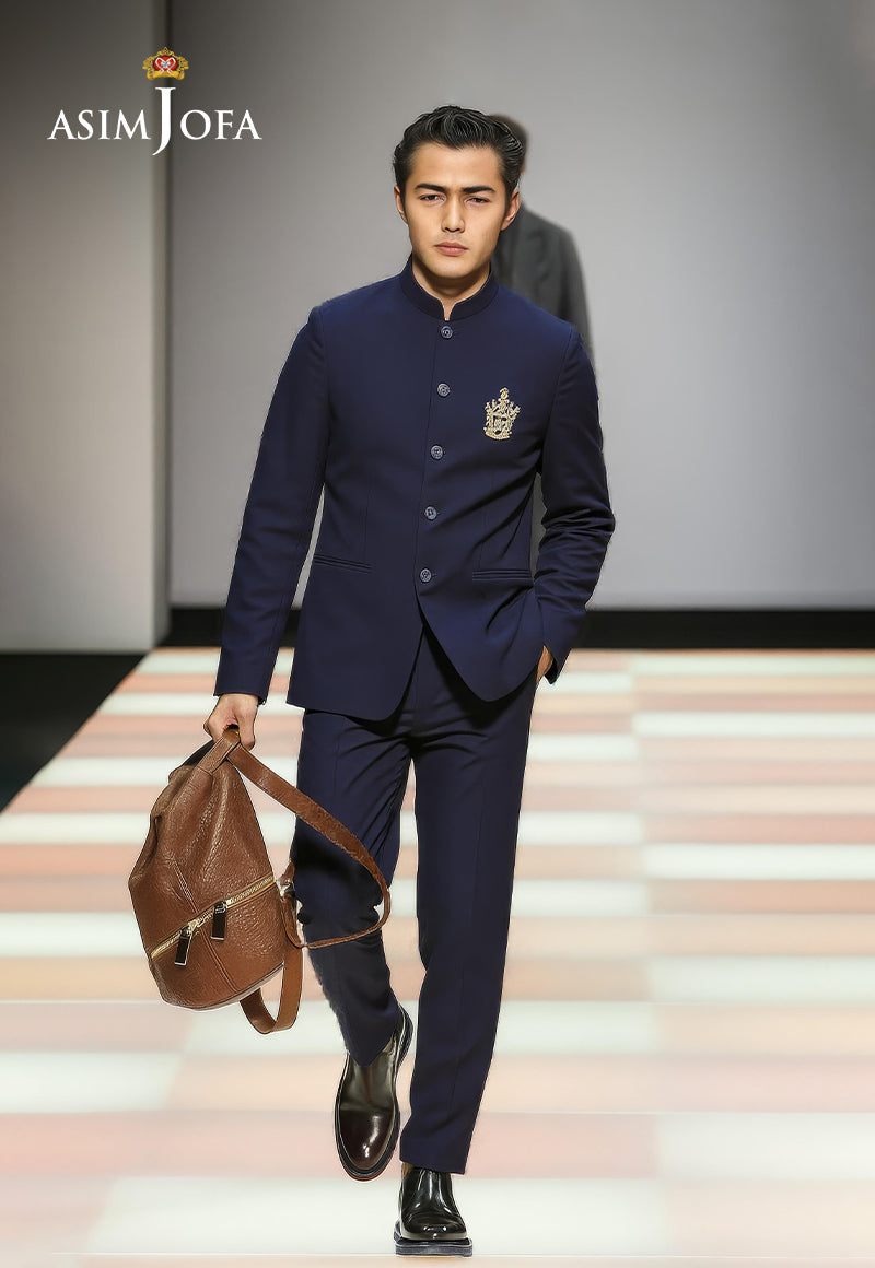 AJDSAI-189 NAVY BLUE PRINCE COAT STITCHED 1 PC