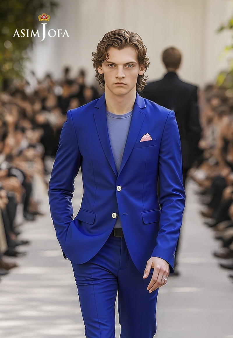 AJDSAI-190 BLUE SUIT STITCHED 2 PCS