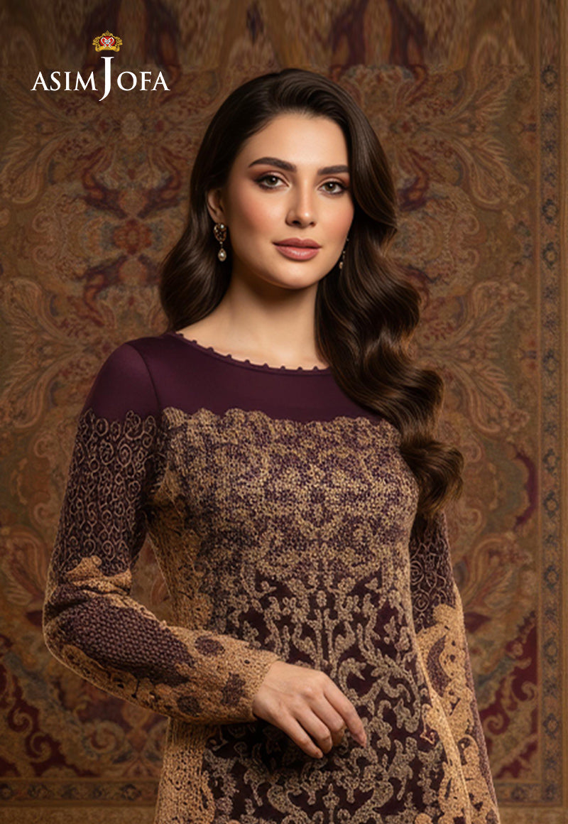 AJDSAI-381 EMBROIDERED CHIFFON STITCHED 1 PC