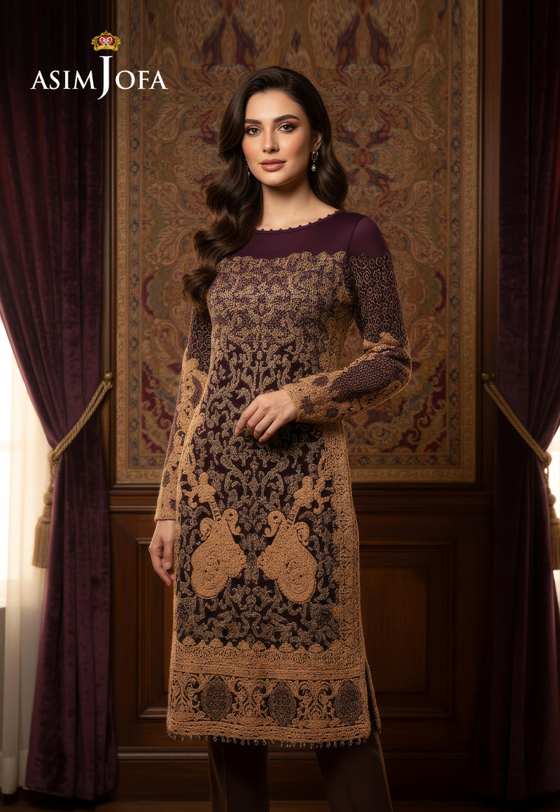 AJDSAI-381 EMBROIDERED CHIFFON STITCHED 1 PC