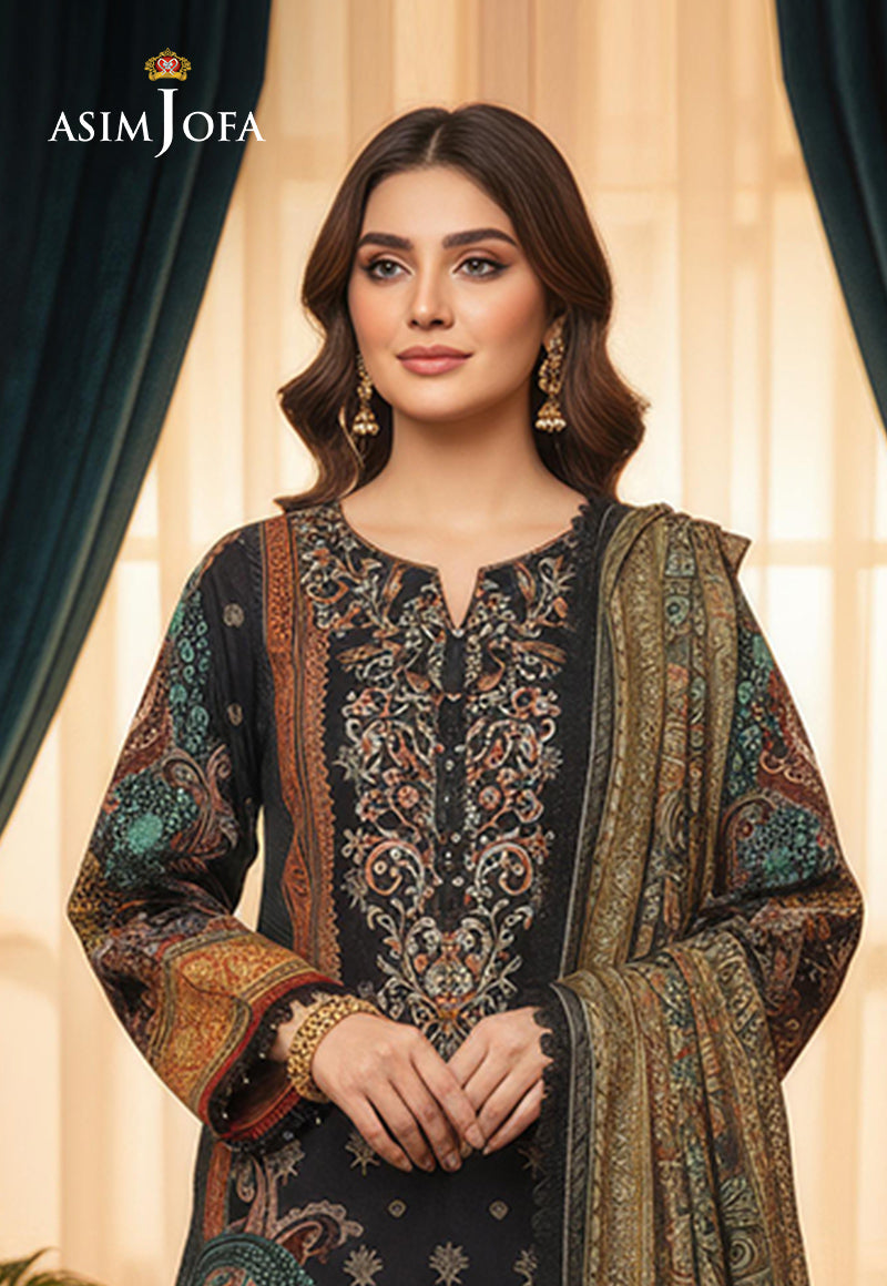 AJDSAI-541 EMBROIDERED LAWN STITCHED 3 PCS