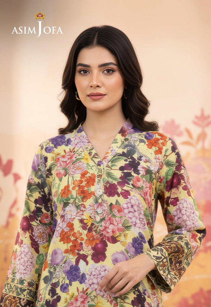 AJDSAI-634 PRINTED RAW SILK STITCHED 2 PCS