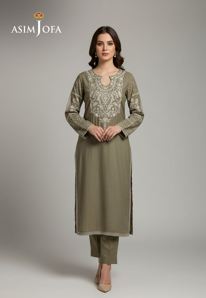 Ajdsai-666 Embroidered Linen Stitched 1 Pc