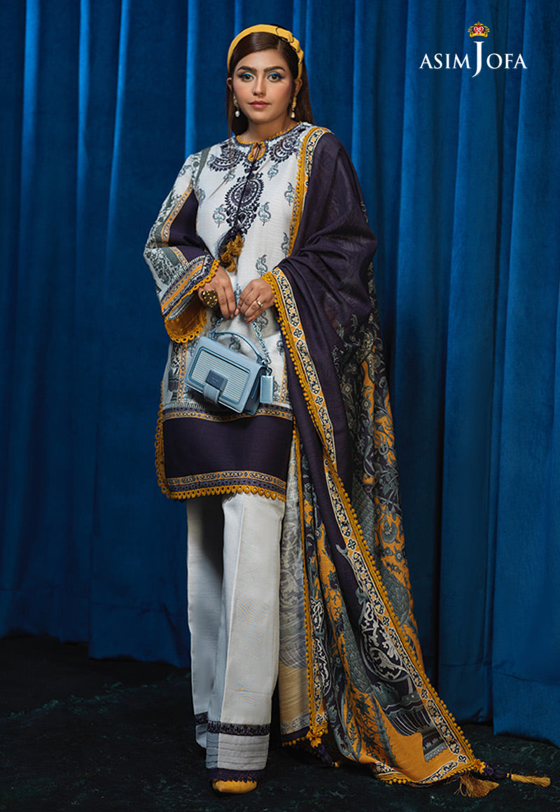 Aje-10 Embroidered Khaddar 3 Pcs