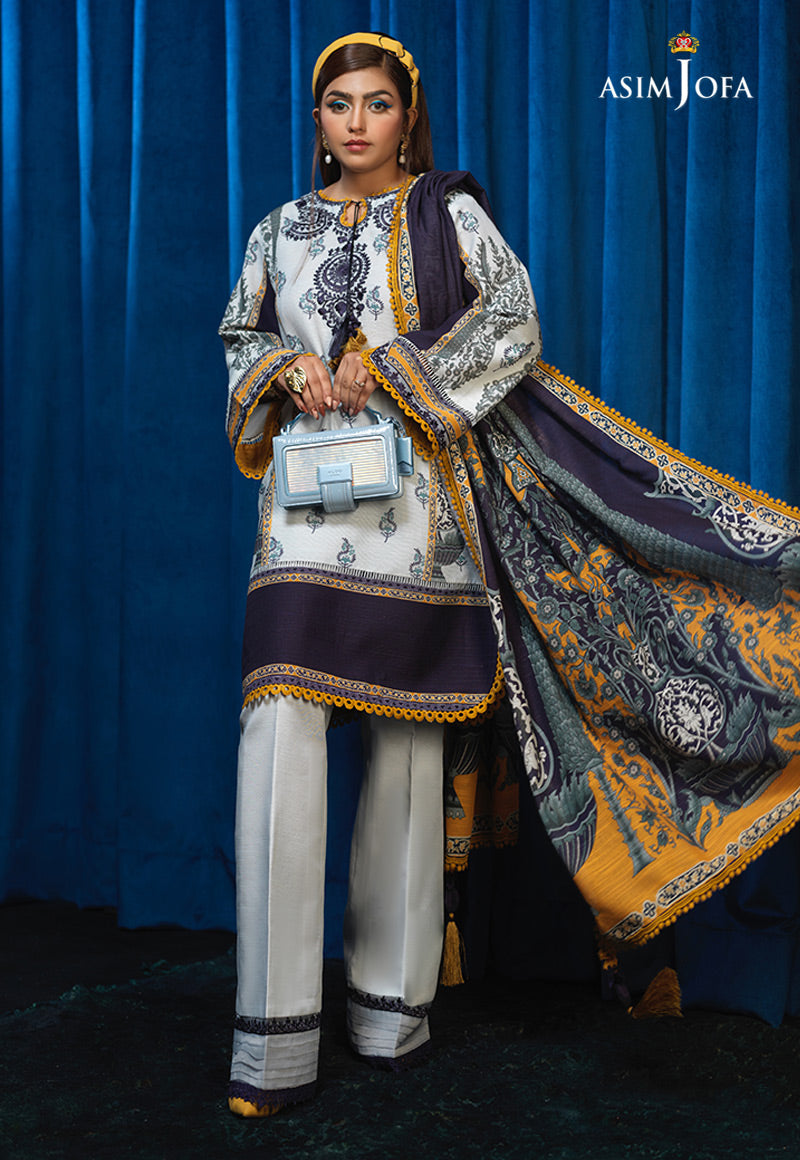 Aje-10 Embroidered Khaddar 3 Pcs