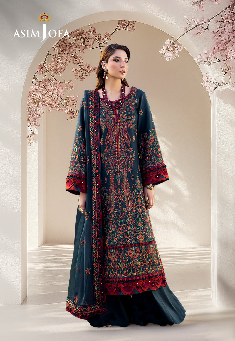 AJELLB-04 EMBROIDERED LAWN STITCHED 3 PCS