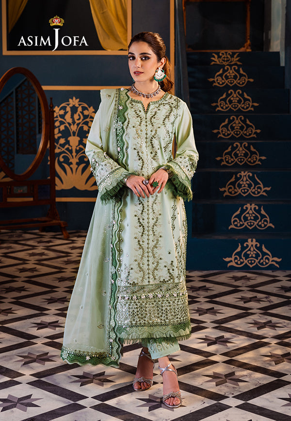 Ajfi-17 Embroidered Lawn 3 Pcs