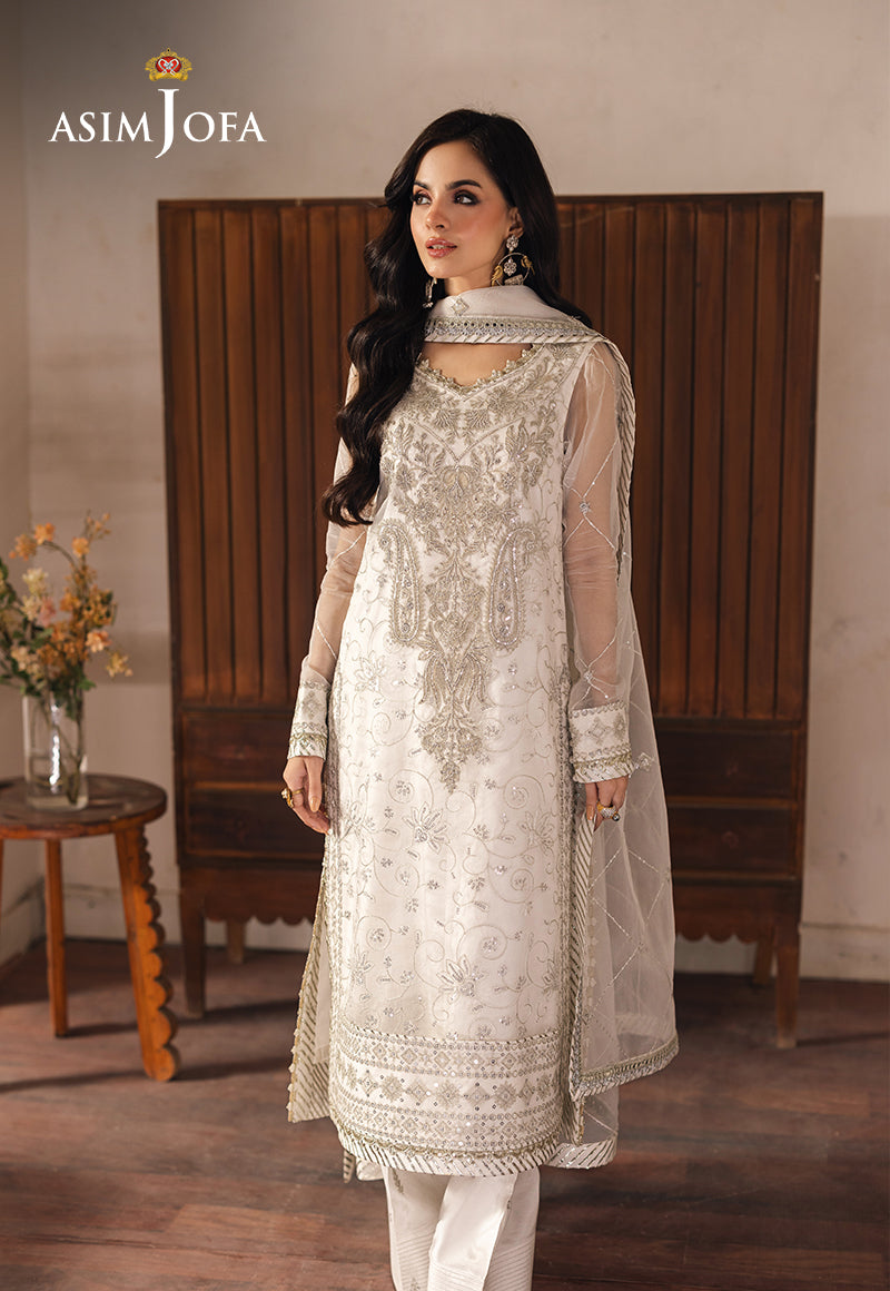 AJHED-03 EMBROIDERED ORGANZA Stitched 3 PCS