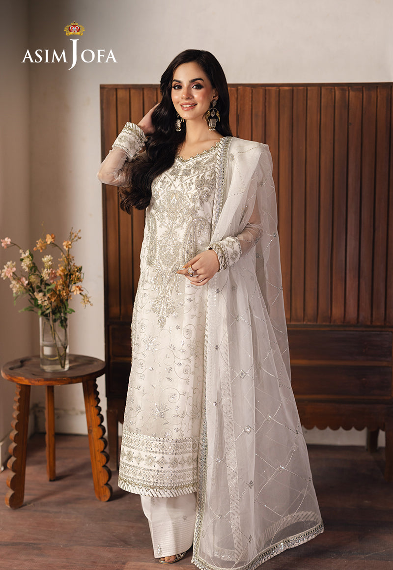 AJHED-03 EMBROIDERED ORGANZA Stitched 3 PCS
