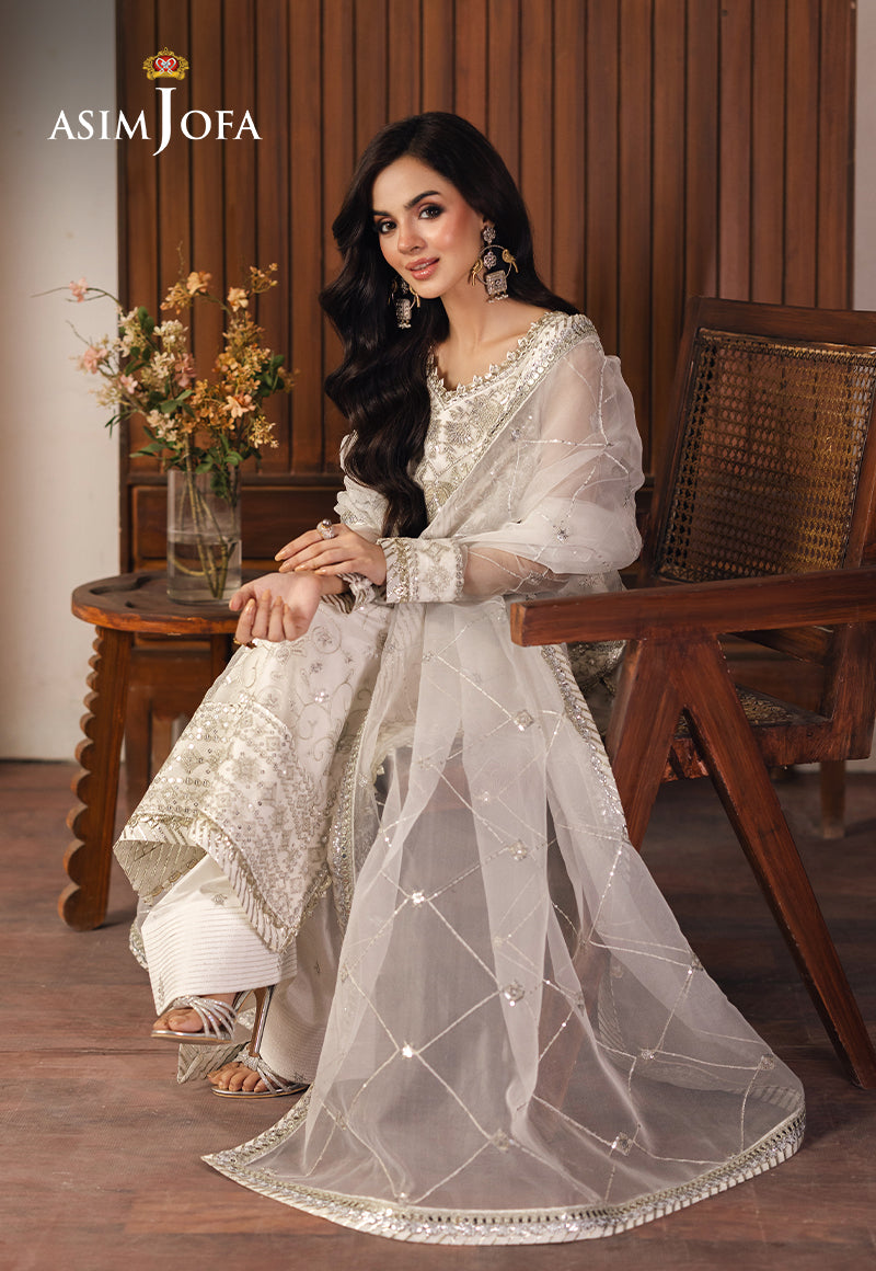 AJHED-03 EMBROIDERED ORGANZA Stitched 3 PCS