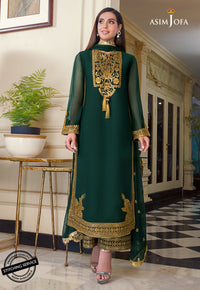 AJIMD-03 EMBROIDERED CHIFFON STITCHED 3 PCS