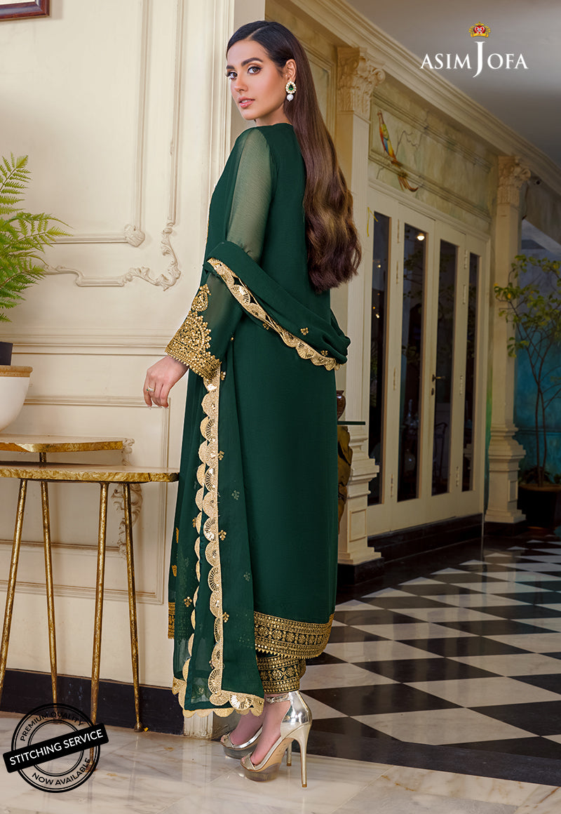 AJIMD-03 EMBROIDERED CHIFFON STITCHED 3 PCS
