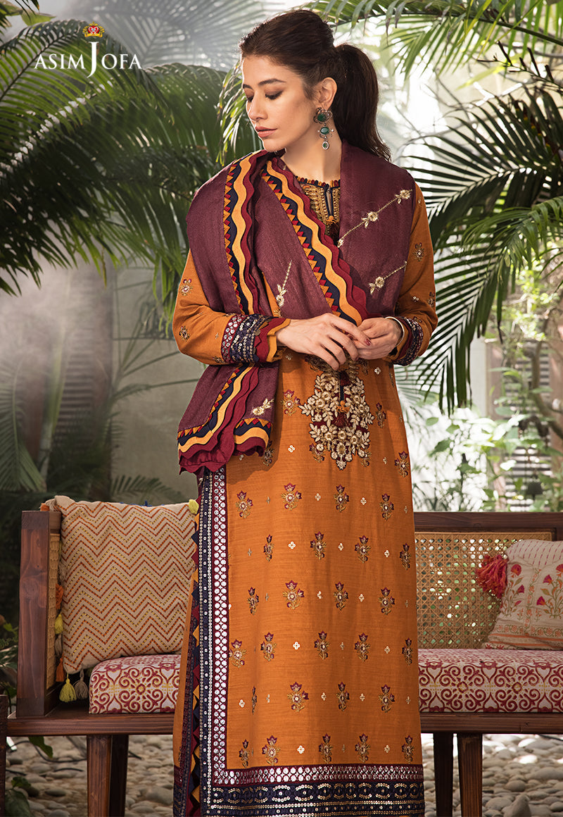 AJK-01 EMBROIDERED COTTON SLUB CROSSHATCH 3 PCS