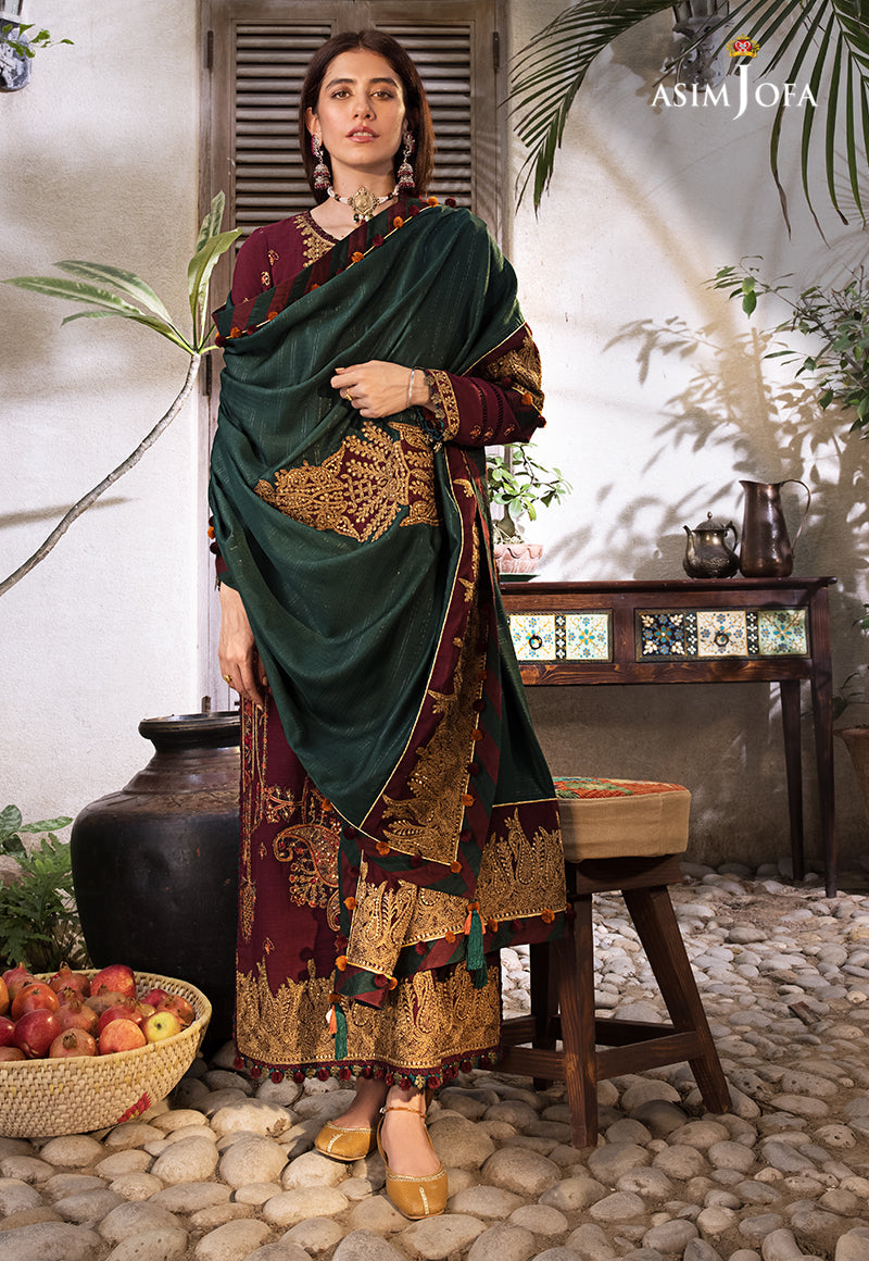 AJK-04 EMBROIDERED COTTON SLUB CROSSHATCH 3 PCS