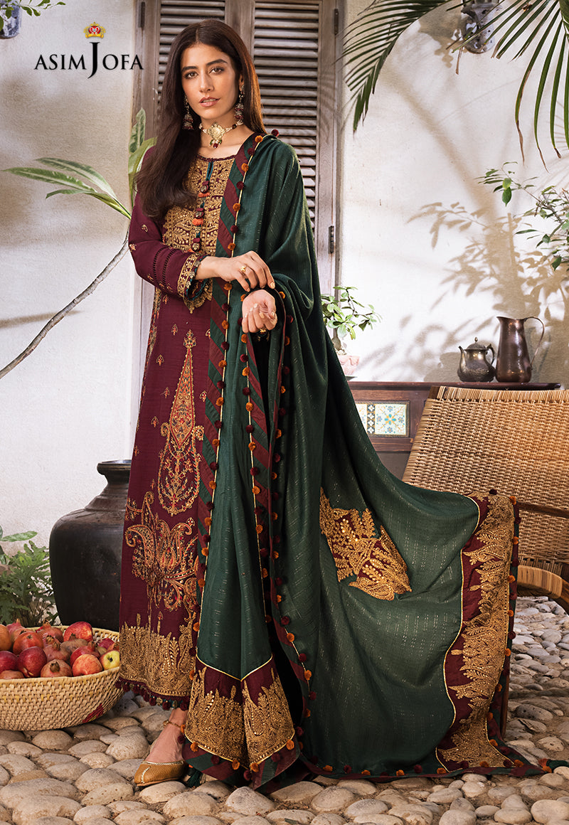 AJK-04 EMBROIDERED COTTON SLUB CROSSHATCH 3 PCS