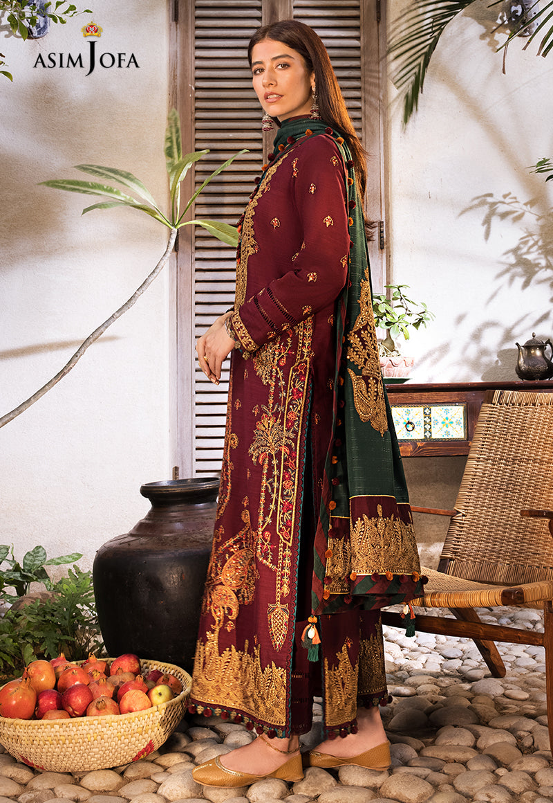 AJK-04 EMBROIDERED COTTON SLUB CROSSHATCH 3 PCS