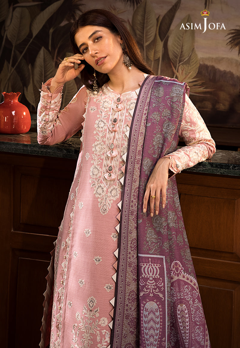Ajk-05 Embroidered Cotton Slub Crosshatch 3 Pcs