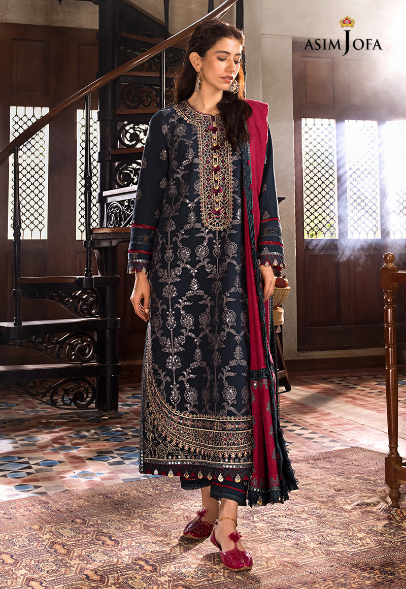 AJK-06 EMBROIDERED COTTON SLUB CROSSHATCH 3 PCS