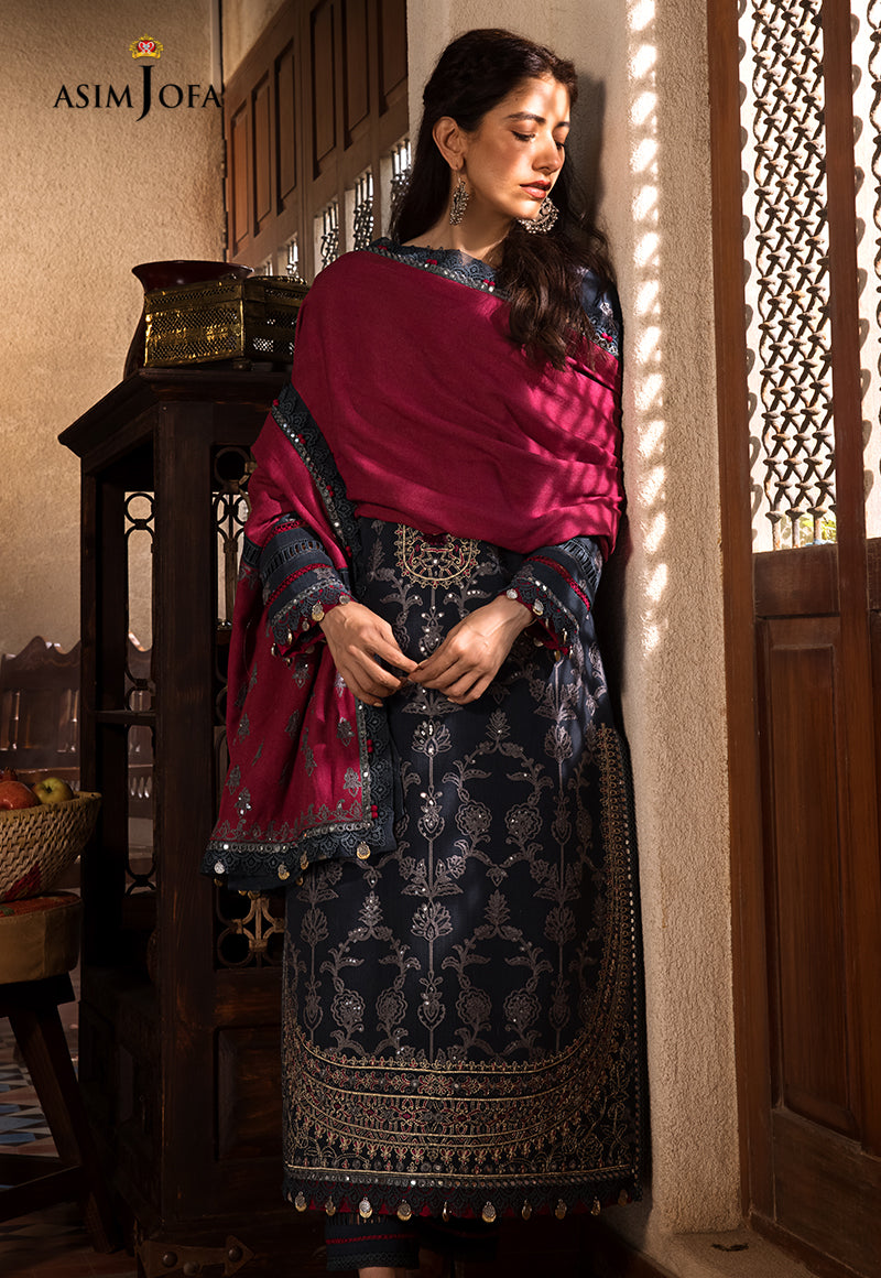 AJK-06 EMBROIDERED COTTON SLUB CROSSHATCH 3 PCS