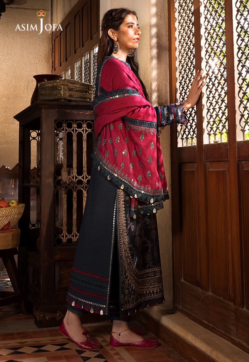 AJK-06 EMBROIDERED COTTON SLUB CROSSHATCH 3 PCS