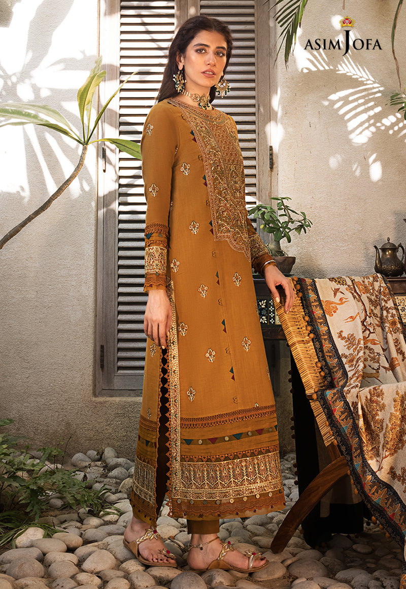 AJK-07 EMBROIDERED COTTON SLUB CROSSHATCH 3 PCS