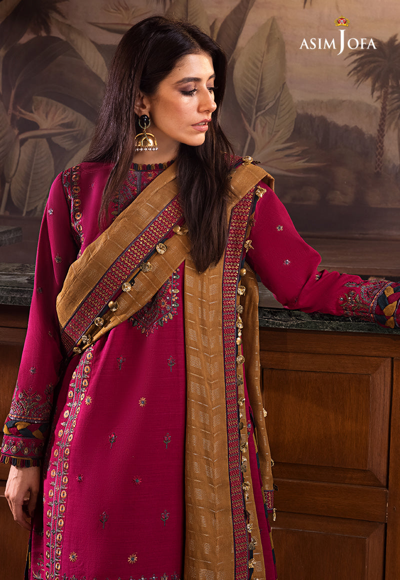 AJK-08 EMBROIDERED COTTON SLUB CROSSHATCH 3 PCS