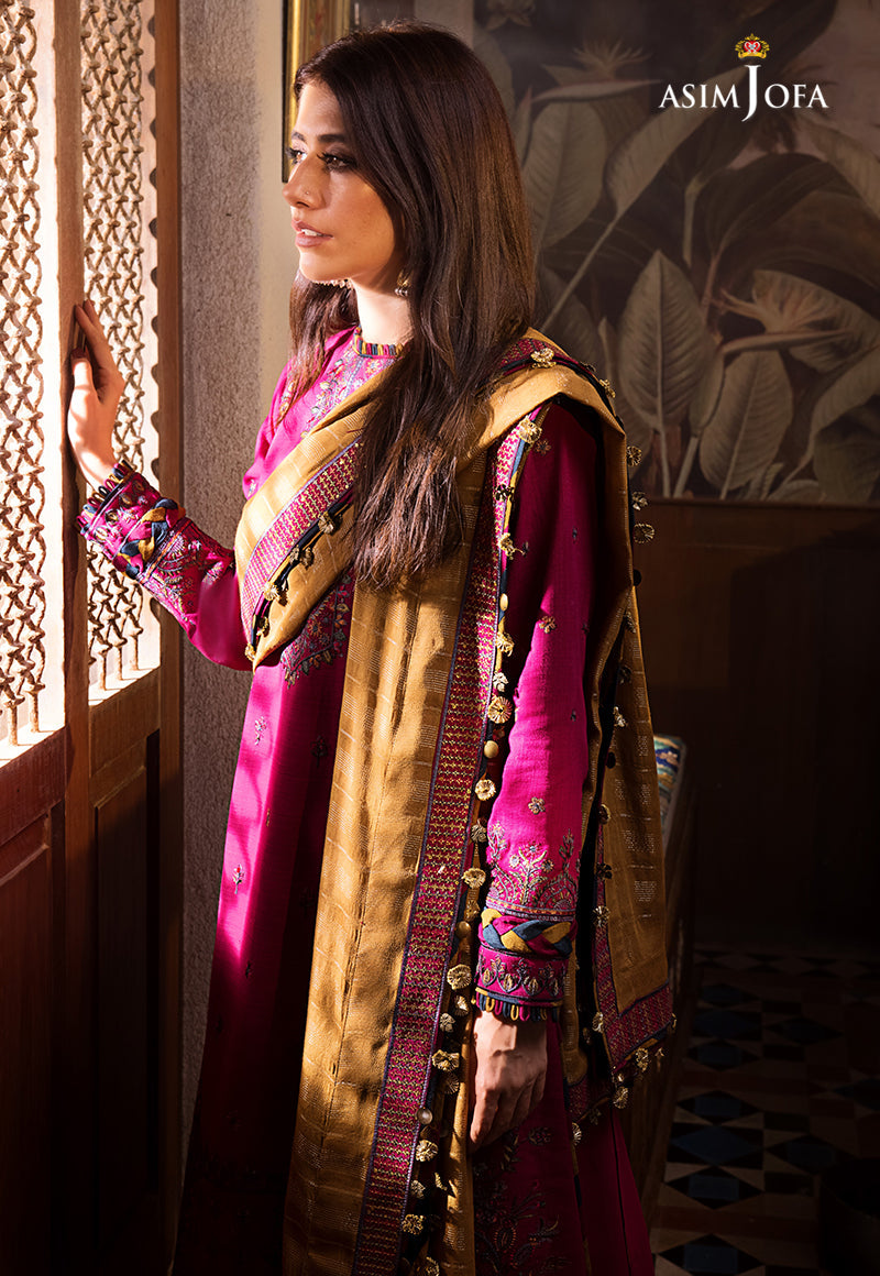 AJK-08 EMBROIDERED COTTON SLUB CROSSHATCH 3 PCS