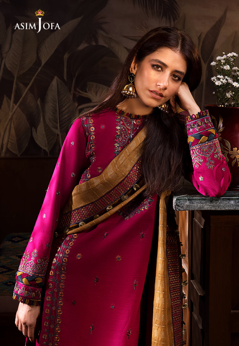 AJK-08 EMBROIDERED COTTON SLUB CROSSHATCH 3 PCS