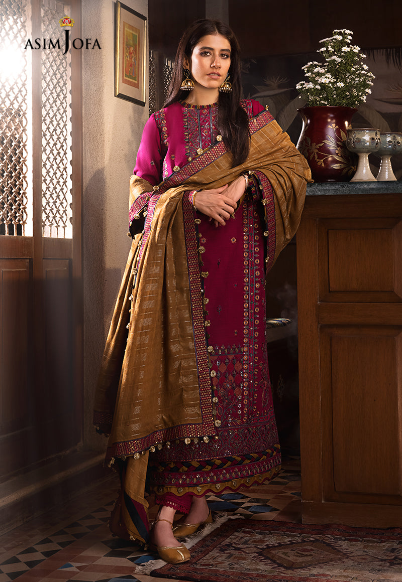 AJK-08 EMBROIDERED COTTON SLUB CROSSHATCH 3 PCS