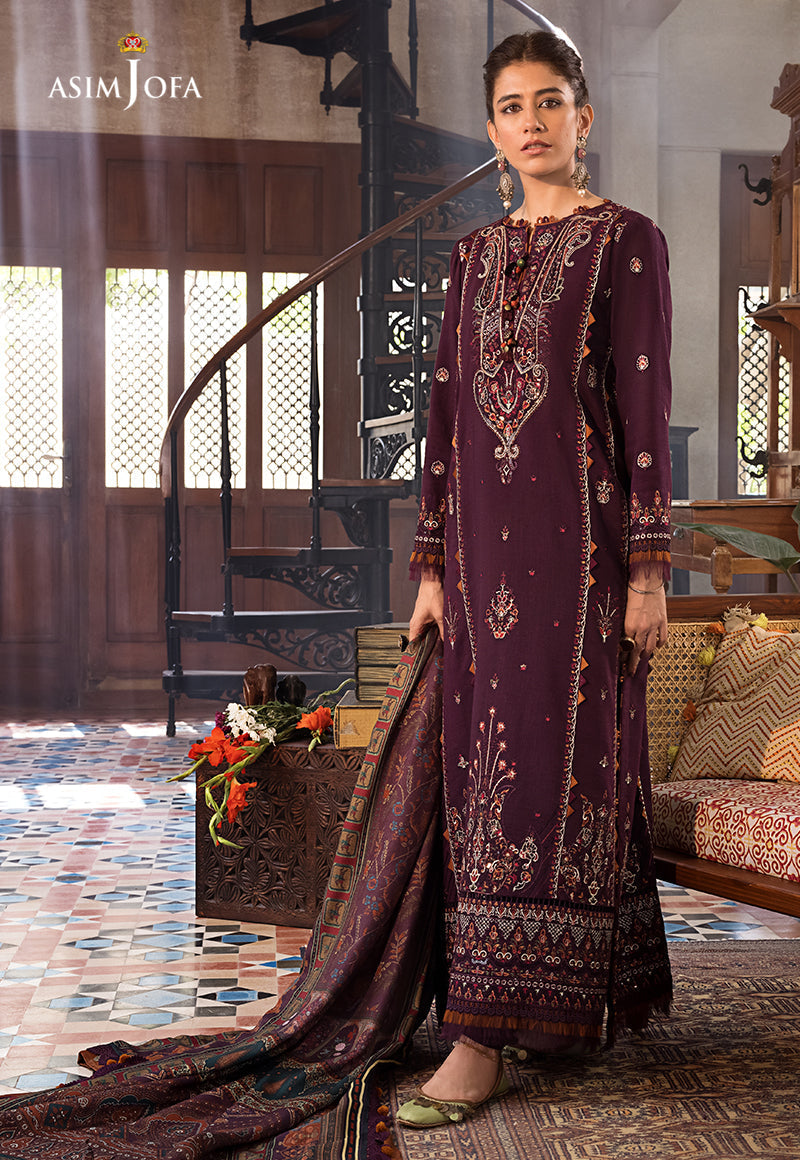 AJK-09 EMBROIDERED COTTON SLUB 3 PCS