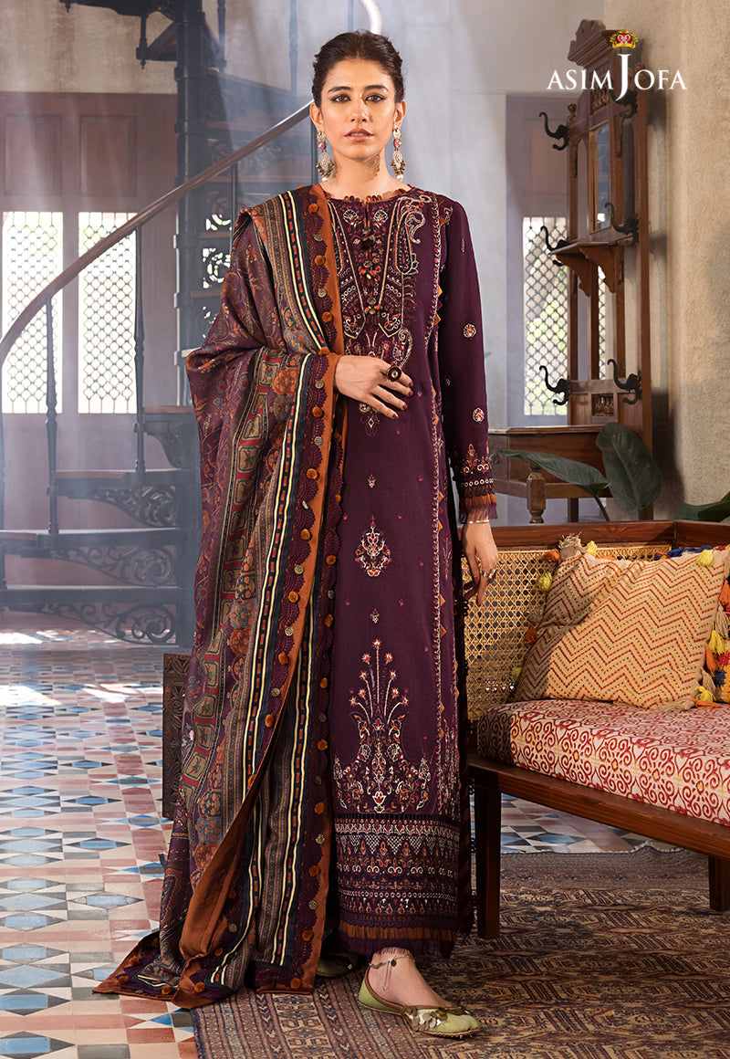 AJK-09 EMBROIDERED COTTON SLUB 3 PCS