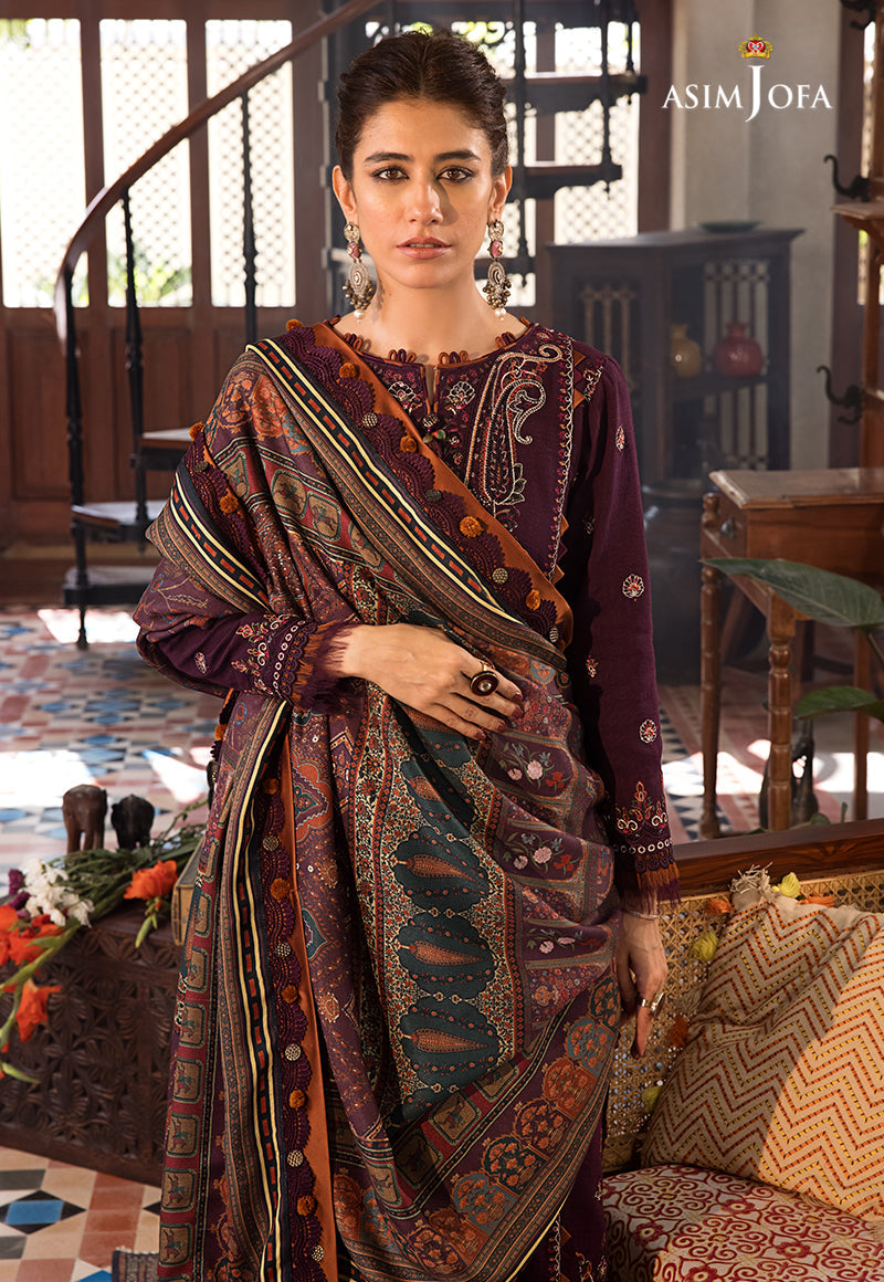 AJK-09 EMBROIDERED COTTON SLUB 3 PCS