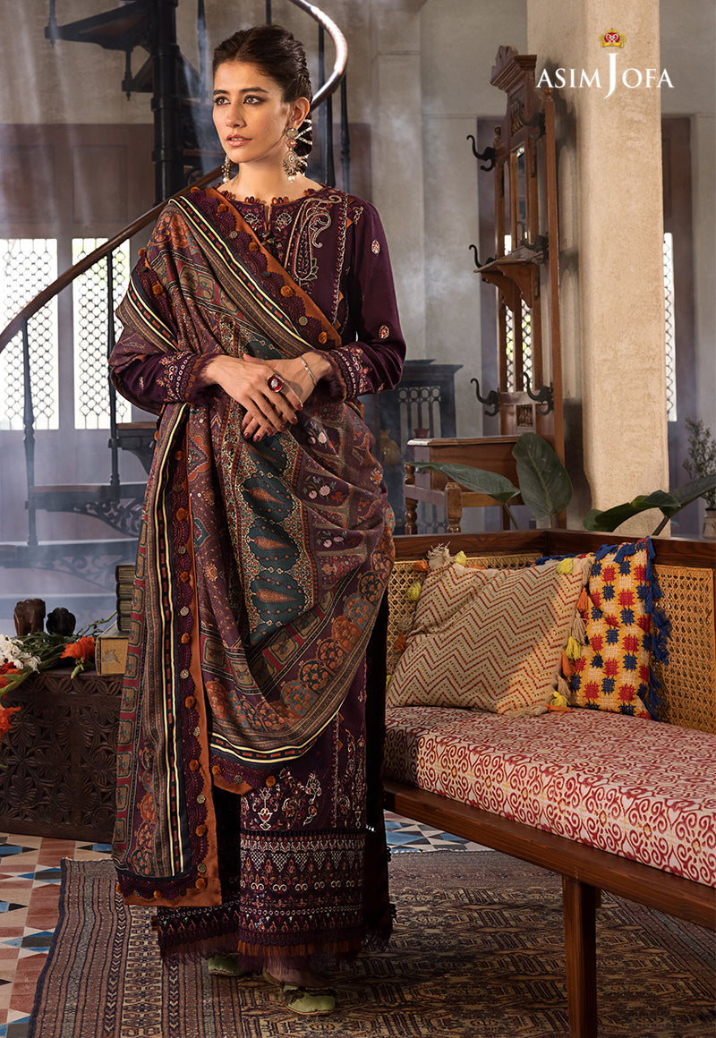 AJK-09 EMBROIDERED COTTON SLUB 3 PCS