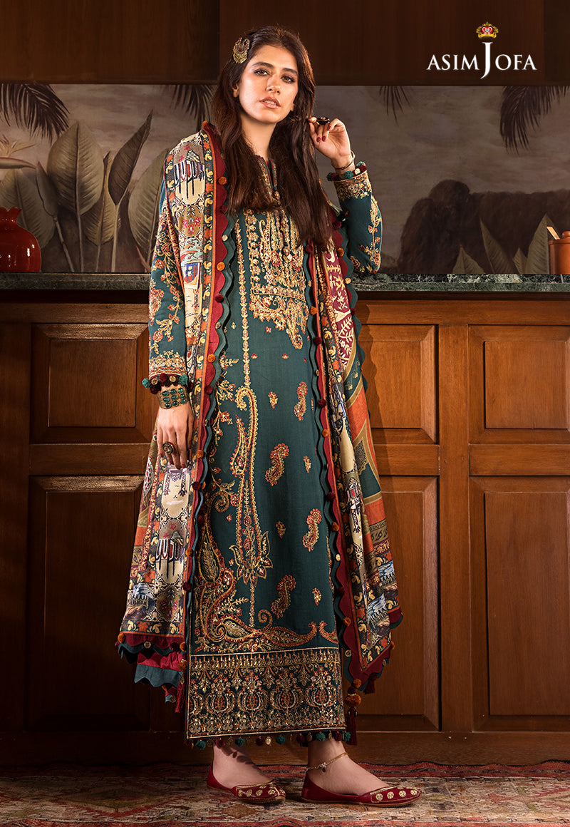 AJK-10 EMBROIDERED COTTON SLUB 3 PCS
