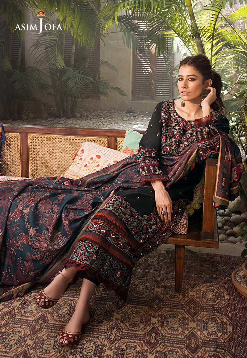 AJK-11 EMBROIDERED COTTON SLUB CROSSHATCH 3 PCS
