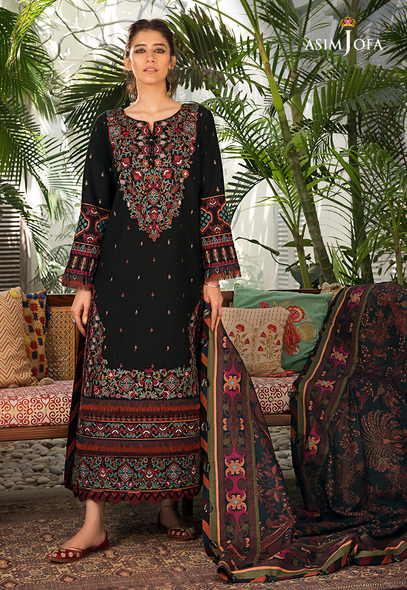 AJK-11 EMBROIDERED COTTON SLUB CROSSHATCH 3 PCS