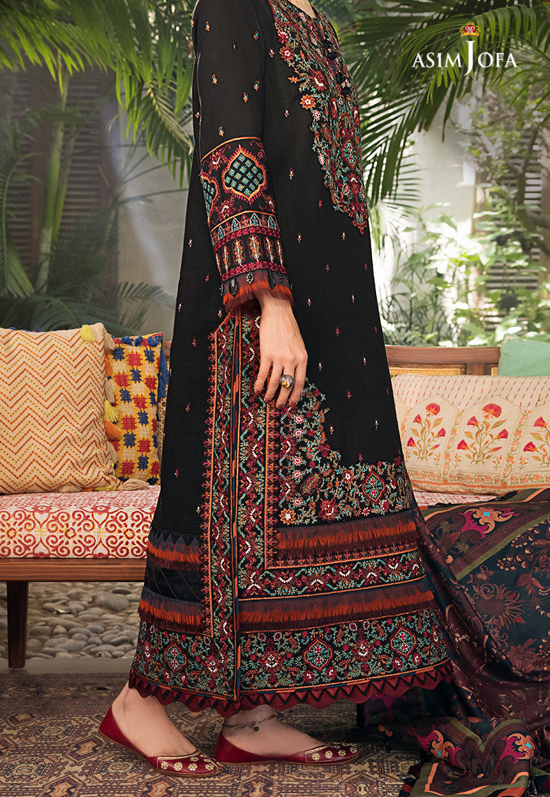 AJK-11 EMBROIDERED COTTON SLUB CROSSHATCH 3 PCS