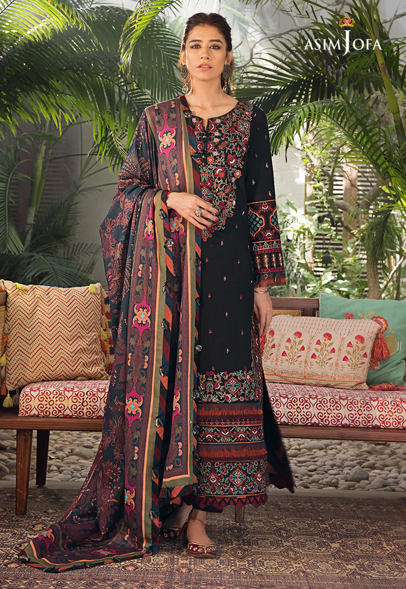 AJK-11 EMBROIDERED COTTON SLUB CROSSHATCH 3 PCS