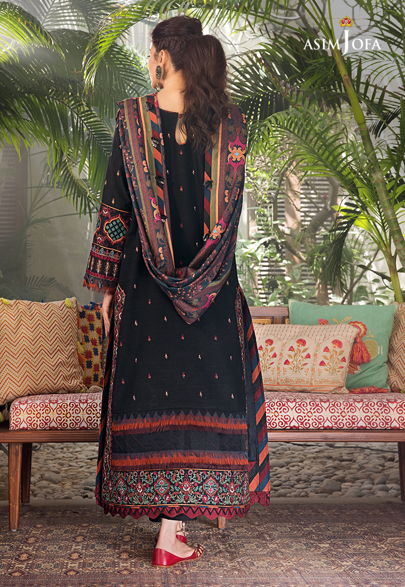 AJK-11 EMBROIDERED COTTON SLUB CROSSHATCH 3 PCS