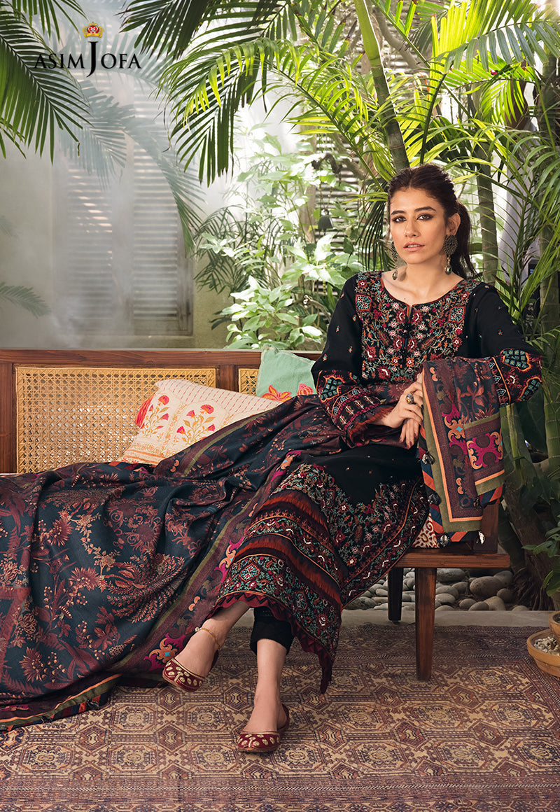 AJK-11 EMBROIDERED COTTON SLUB CROSSHATCH 3 PCS