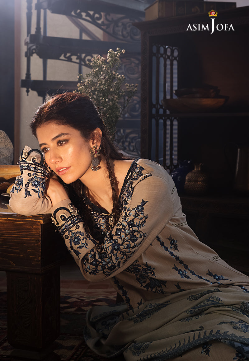 AJK-12 EMBROIDERED COTTON SLUB CROSSHATCH 3 PCS