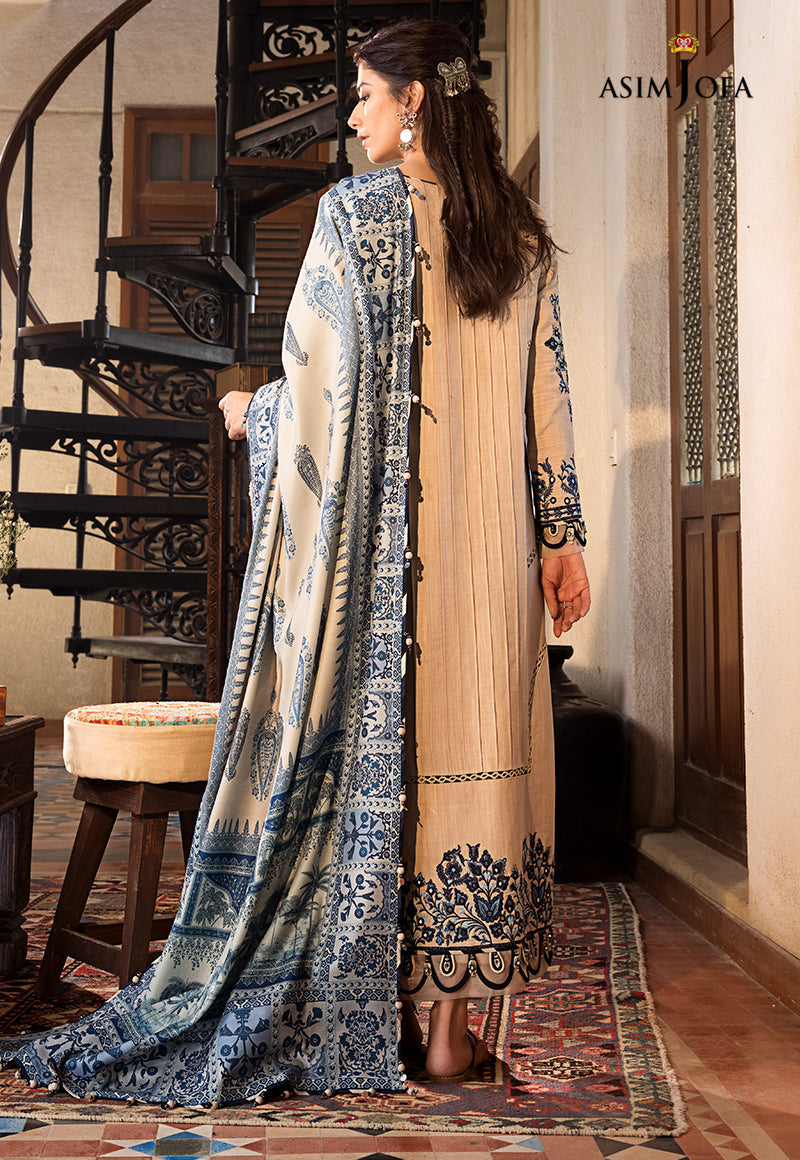 AJK-12 EMBROIDERED COTTON SLUB CROSSHATCH 3 PCS